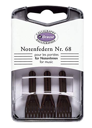 Brause 300068B - Packung mit 3 Notenfedern, zum Ziehen von Notenlinien und Dekorieren von Texten, 1 Pack von Brause