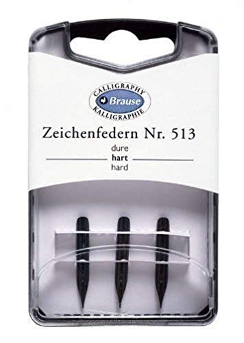 Brause 300513B - Packung mit 3 Zeichnenfedern, mit feiner Spitze, ideal für Kalligraphie, 1 Pack von Brause