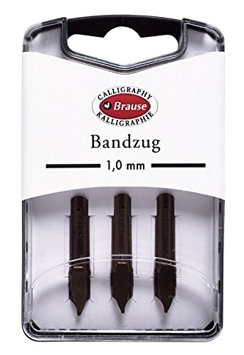 Brause 318010B Packung, mit 3 Feder Bandzug, 1,0 mm, ideal für gotische Buchstaben, ideal für die Kalligraphie, 1 Pack von Brause