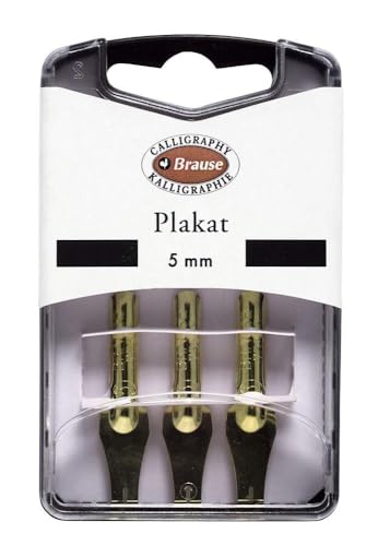 Brause 375505B - Box mit 3 Federn aus Metall, Plakat 5 mm, ideal für Kalligraphie, 1 Box von Brause