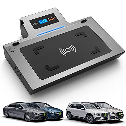Upgrade Kabelloses Ladegerät Auto für Mercedes-Benz A-Class GLA GLB 2019 2020 2021 Center Console-Zubehörfeld, 15W Qi Wireless Schnell-ladegerät mit QC3.0 USB und 18W PD für iPhone Samsung Upgrade Kabelloses Ladegerät Auto für Mercedes-Benz A-Class GLA GLB 2019 2020 2021 Center Console-Zubehörfeld, 15W Qi Wireless Schnell-ladegerät mit QC3.0 USB und 18W PD für iPhone Samsung von BraveKing