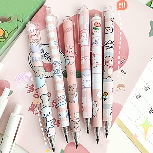 BraveWind 6 Stück Cartoon Eternal Pencil Push Pencil Mechanical Pencil Inkless Eternal Pencil Cute Student Pencil Children's Pencils For Students Kids Office. von BraveWind