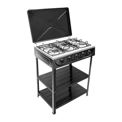 5-Brenner-Propangasbrenner,Gaskocher mit Zündsicherung,Campingkocher mit Stützbeinständer und windblockierender Abdeckung,für Wohnmobil, Wohnung, Kochen im Freien 5-Brenner-Propangasbrenner,Gaskocher mit Zündsicherung,Campingkocher mit Stützbeinständer und windblockierender Abdeckung,für Wohnmobil, Wohnung, Kochen im Freien von BraveeFly