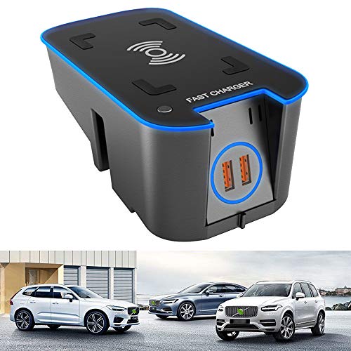 Braveking1 Kabelloses Auto Ladegerät für Volvo XC90 XC60 S90 V90 V60 S60 2019 2020 15W QC3.0 Schnell-ladegerät mit 2 18W USB-Anschlüssen Volvo Center Console-Zubehörfeld für iPhone Samsung Huawei Braveking1 Kabelloses Auto Ladegerät für Volvo XC90 XC60 S90 V90 V60 S60 2019 2020 15W QC3.0 Schnell-ladegerät mit 2 18W USB-Anschlüssen Volvo Center Console-Zubehörfeld für iPhone Samsung Huawei von BraveKing