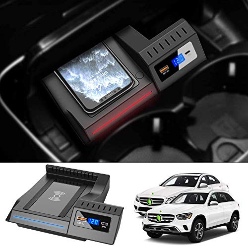 BraveKing Kabelloses Ladegerät Auto für 2021 2020 2019 2018 2017 2016 Mercedes-Benz C-Class GLC Center Console-Zubehörfeld, 15W Wireless Schnell-ladegerät mit QC3.0 USB und 18W PD für iPhone Samsung BraveKing Kabelloses Ladegerät Auto für 2021 2020 2019 2018 2017 2016 Mercedes-Benz C-Class GLC Center Console-Zubehörfeld, 15W Wireless Schnell-ladegerät mit QC3.0 USB und 18W PD für iPhone Samsung von BraveKing