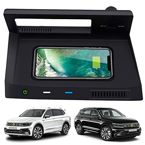 BraveKing Kabelloses Ladegerät Auto für VW Tiguan 2018 2019 2020 Center Console-Zubehörfeld, 10W Qi Schnell-Ladegerät Pad mit QC 3.0 USB Port für iPhone 12/11/XS/XR/X/8, Samsung S20/S10/S9/S8 BraveKing Kabelloses Ladegerät Auto für VW Tiguan 2018 2019 2020 Center Console-Zubehörfeld, 10W Qi Schnell-Ladegerät Pad mit QC 3.0 USB Port für iPhone 12/11/XS/XR/X/8, Samsung S20/S10/S9/S8 von BraveKing