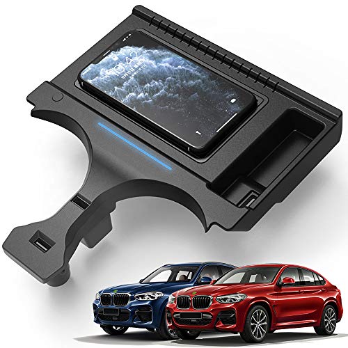 BraveKing Kabelloses Auto Ladegerät für BMW X3/X4 2019 2020 2021, BMW X3/X4 Center Console-Zubehörfeld 15W Qi Schnell-Ladegerät Pad mit USB Port für iPhone 11/XS/XR/X/8, Samsung S20/S10/S9/S8, Huawei BraveKing Kabelloses Auto Ladegerät für BMW X3/X4 2019 2020 2021, BMW X3/X4 Center Console-Zubehörfeld 15W Qi Schnell-Ladegerät Pad mit USB Port für iPhone 11/XS/XR/X/8, Samsung S20/S10/S9/S8, Huawei von BraveKing