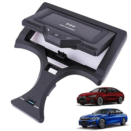 Kabelloses Ladegerät Auto Kompatibel mit BMW 3 Series G20 2020 2021 Unterstützen Sie das Originalauto mit NFC Center Console-Zubehörfeld 15W Qi Wireless Schnell-Ladegerät für iPhone Samsung von Braveking1