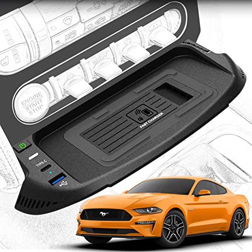 BraveKing Kabelloses Ladegerät Auto für Ford Mustang Coupe Convertible GT Shelby 2015-2023, 15W Wireless Schnellladendes Handy-Ladegerät mit QC3.0-USB-Anschluss für iPhone 12/13/13Pro Samsung S22/S21 BraveKing Kabelloses Ladegerät Auto für Ford Mustang Coupe Convertible GT Shelby 2015-2023, 15W Wireless Schnellladendes Handy-Ladegerät mit QC3.0-USB-Anschluss für iPhone 12/13/13Pro Samsung S22/S21 von BraveKing