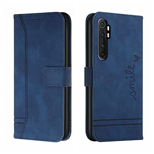 Bravoday Hülle für Xiaomi Mi Note 10 Lite 5G, PU Ledertasche Handyhülle Flip Schutzhülle Kompatibel mit Xiaomi Mi Note 10 Lite 5G, mit Kartenfäch & Kickstand, Blau von Bravoday