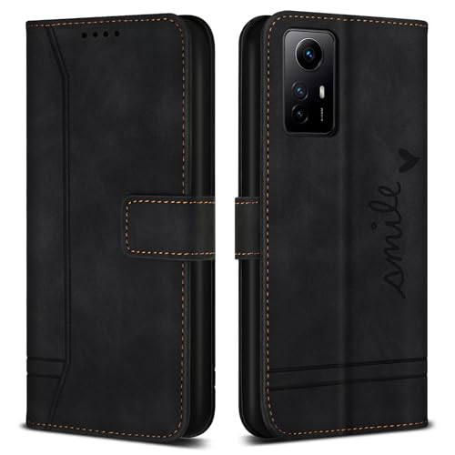 Bravoday Hülle für Xiaomi Redmi Note 12S 4G / Redmi Note 12S 4G, PU Ledertasche Handyhülle mit Kartenfäch & Kickstand, Flip Schutzhülle Kompatibel mit Redmi Note 12S 4G / Redmi Note 12S 4G, Schwarz von Bravoday