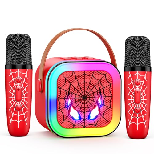 Braxel Karaoke Maschine Kinder, Spider Spielzeug ab 3-12 Jahre Junge Mikrofon Kinder Geschenk Junge 3-12 Jahre Karaoke Mikrofon Bluetooth Karaoke Mikrofon Kinder Ostergeschenke Kinder von Braxel