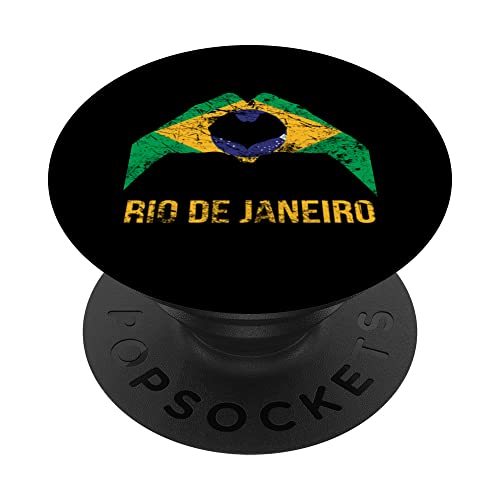 Rio De Janeiro Brasilianische Stadtliebe Vintage Brasilien Flagge PopSockets mit austauschbarem PopGrip Rio De Janeiro Brasilianische Stadtliebe Vintage Brasilien Flagge PopSockets mit austauschbarem PopGrip von Brazil Flag Apparel