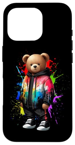 Teddybär, bunt, Hip-Hop-Musikkultur, Rap-Liebhaber Hülle für iPhone 16 Pro von Break Dance Hip Hop Dancer Hip Hop Music