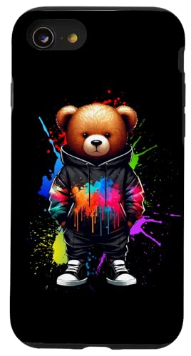 Teddybär, bunt, Hip-Hop-Musikkultur, Rap-Liebhaber Hülle für iPhone SE (2020) / 7 / 8 von Break Dance Hip Hop Dancer Hip Hop Music