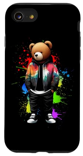 Teddybär, bunt, Hip-Hop-Musikkultur, Rap-Liebhaber Hülle für iPhone SE (2020) / 7 / 8 von Break Dance Hip Hop Dancer Hip Hop Music