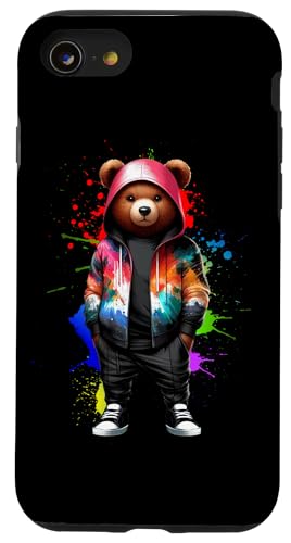 Teddybär, bunt, Hip-Hop-Musikkultur, Rap-Liebhaber Hülle für iPhone SE (2020) / 7 / 8 von Break Dance Hip Hop Dancer Hip Hop Music