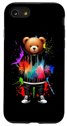 Teddybär, bunt, Hip-Hop-Musikkultur, Rap-Liebhaber Hülle für iPhone SE (2020) / 7 / 8 von Break Dance Hip Hop Dancer Hip Hop Music