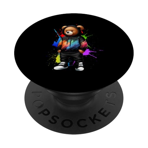 Teddybär, bunt, Hip-Hop-Musikkultur, Rap-Liebhaber PopSockets Klebender PopGrip Teddybär, bunt, Hip-Hop-Musikkultur, Rap-Liebhaber PopSockets Klebender PopGrip von Break Dance Hip Hop Dancer Hip Hop Music