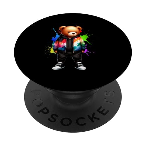 Teddybär, bunt, Hip-Hop-Musikkultur, Rap-Liebhaber PopSockets Klebender PopGrip Teddybär, bunt, Hip-Hop-Musikkultur, Rap-Liebhaber PopSockets Klebender PopGrip von Break Dance Hip Hop Dancer Hip Hop Music