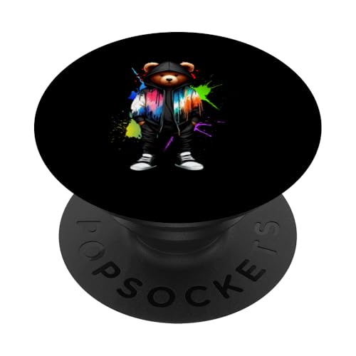 Teddybär, bunt, Hip-Hop-Musikkultur, Rap-Liebhaber PopSockets Klebender PopGrip Teddybär, bunt, Hip-Hop-Musikkultur, Rap-Liebhaber PopSockets Klebender PopGrip von Break Dance Hip Hop Dancer Hip Hop Music