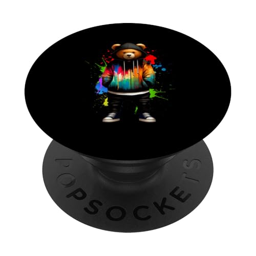 Teddybär, bunt, Hip-Hop-Musikkultur, Rap-Liebhaber PopSockets Klebender PopGrip Teddybär, bunt, Hip-Hop-Musikkultur, Rap-Liebhaber PopSockets Klebender PopGrip von Break Dance Hip Hop Dancer Hip Hop Music