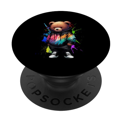 Teddybär, bunt, Hip-Hop-Musikkultur, Rap-Liebhaber PopSockets Klebender PopGrip Teddybär, bunt, Hip-Hop-Musikkultur, Rap-Liebhaber PopSockets Klebender PopGrip von Break Dance Hip Hop Dancer Hip Hop Music