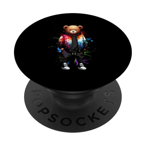 Teddybär, bunt, Hip-Hop-Musikkultur, Rap-Liebhaber PopSockets Klebender PopGrip Teddybär, bunt, Hip-Hop-Musikkultur, Rap-Liebhaber PopSockets Klebender PopGrip von Break Dance Hip Hop Dancer Hip Hop Music