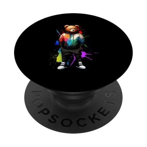 Teddybär, bunt, Hip-Hop-Musikkultur, Rap-Liebhaber PopSockets Klebender PopGrip Teddybär, bunt, Hip-Hop-Musikkultur, Rap-Liebhaber PopSockets Klebender PopGrip von Break Dance Hip Hop Dancer Hip Hop Music