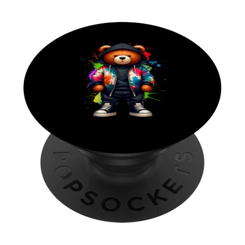 Teddybär, bunt, Hip-Hop-Musikkultur, Rap-Liebhaber PopSockets Klebender PopGrip Teddybär, bunt, Hip-Hop-Musikkultur, Rap-Liebhaber PopSockets Klebender PopGrip von Break Dance Hip Hop Dancer Hip Hop Music