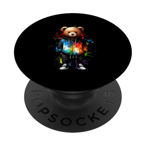 Teddybär, bunt, Hip-Hop-Musikkultur, Rap-Liebhaber PopSockets Klebender PopGrip Teddybär, bunt, Hip-Hop-Musikkultur, Rap-Liebhaber PopSockets Klebender PopGrip von Break Dance Hip Hop Dancer Hip Hop Music