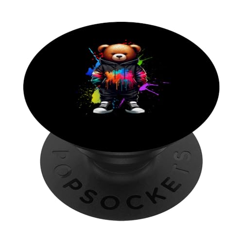 Teddybär, bunt, Hip-Hop-Musikkultur, Rap-Liebhaber PopSockets Klebender PopGrip Teddybär, bunt, Hip-Hop-Musikkultur, Rap-Liebhaber PopSockets Klebender PopGrip von Break Dance Hip Hop Dancer Hip Hop Music