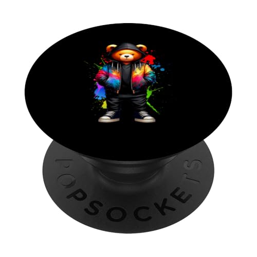 Teddybär, bunt, Hip-Hop-Musikkultur, Rap-Liebhaber PopSockets Klebender PopGrip Teddybär, bunt, Hip-Hop-Musikkultur, Rap-Liebhaber PopSockets Klebender PopGrip von Break Dance Hip Hop Dancer Hip Hop Music