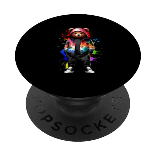Teddybär, bunt, Hip-Hop-Musikkultur, Rap-Liebhaber PopSockets Klebender PopGrip Teddybär, bunt, Hip-Hop-Musikkultur, Rap-Liebhaber PopSockets Klebender PopGrip von Break Dance Hip Hop Dancer Hip Hop Music