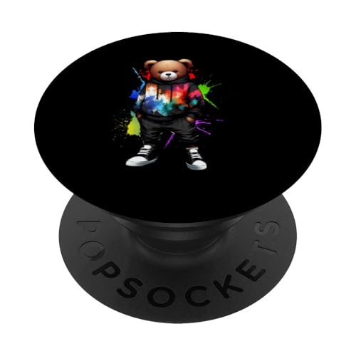 Teddybär, bunt, Hip-Hop-Musikkultur, Rap-Liebhaber PopSockets Klebender PopGrip Teddybär, bunt, Hip-Hop-Musikkultur, Rap-Liebhaber PopSockets Klebender PopGrip von Break Dance Hip Hop Dancer Hip Hop Music