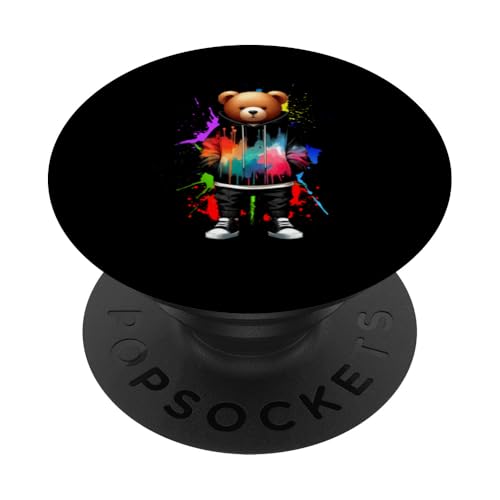 Teddybär, bunt, Hip-Hop-Musikkultur, Rap-Liebhaber PopSockets Klebender PopGrip Teddybär, bunt, Hip-Hop-Musikkultur, Rap-Liebhaber PopSockets Klebender PopGrip von Break Dance Hip Hop Dancer Hip Hop Music