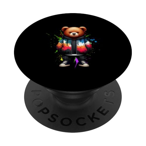 Teddybär, bunt, Hip-Hop-Musikkultur, Rap-Liebhaber PopSockets Klebender PopGrip Teddybär, bunt, Hip-Hop-Musikkultur, Rap-Liebhaber PopSockets Klebender PopGrip von Break Dance Hip Hop Dancer Hip Hop Music