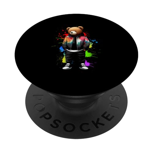 Teddybär, bunt, Hip-Hop-Musikkultur, Rap-Liebhaber PopSockets Klebender PopGrip Teddybär, bunt, Hip-Hop-Musikkultur, Rap-Liebhaber PopSockets Klebender PopGrip von Break Dance Hip Hop Dancer Hip Hop Music