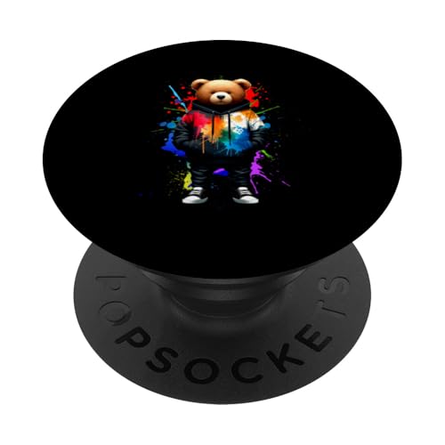 Teddybär, bunt, Hip-Hop-Musikkultur, Rap-Liebhaber PopSockets Klebender PopGrip Teddybär, bunt, Hip-Hop-Musikkultur, Rap-Liebhaber PopSockets Klebender PopGrip von Break Dance Hip Hop Dancer Hip Hop Music