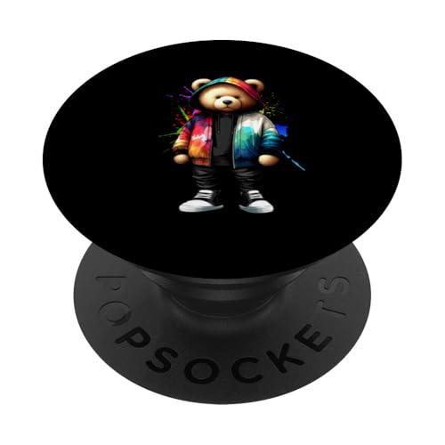 Teddybär, bunt, Hip-Hop-Musikkultur, Rap-Liebhaber PopSockets Klebender PopGrip Teddybär, bunt, Hip-Hop-Musikkultur, Rap-Liebhaber PopSockets Klebender PopGrip von Break Dance Hip Hop Dancer Hip Hop Music