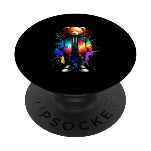 Teddybär, bunt, Hip-Hop-Musikkultur, Rap-Liebhaber PopSockets Klebender PopGrip Teddybär, bunt, Hip-Hop-Musikkultur, Rap-Liebhaber PopSockets Klebender PopGrip von Break Dance Hip Hop Dancer Hip Hop Music