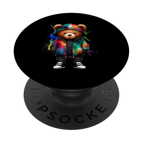 Teddybär, bunt, Hip-Hop-Musikkultur, Rap-Liebhaber PopSockets Klebender PopGrip Teddybär, bunt, Hip-Hop-Musikkultur, Rap-Liebhaber PopSockets Klebender PopGrip von Break Dance Hip Hop Dancer Hip Hop Music