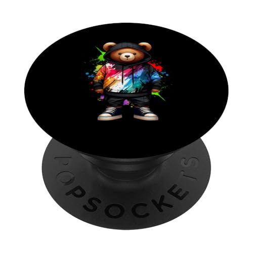 Teddybär, bunt, Hip-Hop-Musikkultur, Rap-Liebhaber PopSockets Klebender PopGrip Teddybär, bunt, Hip-Hop-Musikkultur, Rap-Liebhaber PopSockets Klebender PopGrip von Break Dance Hip Hop Dancer Hip Hop Music