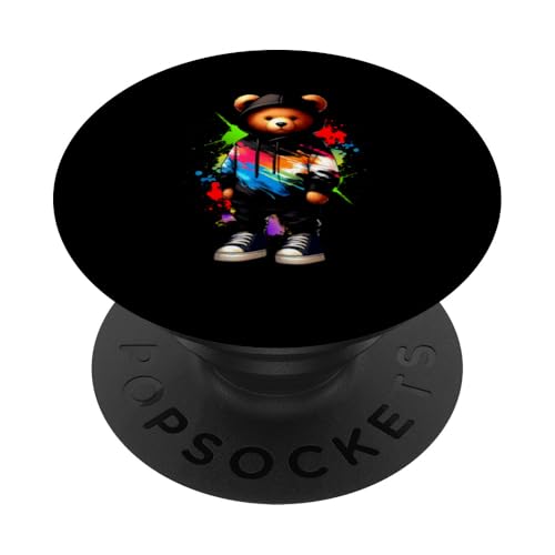 Teddybär, bunt, Hip-Hop-Musikkultur, Rap-Liebhaber PopSockets Klebender PopGrip Teddybär, bunt, Hip-Hop-Musikkultur, Rap-Liebhaber PopSockets Klebender PopGrip von Break Dance Hip Hop Dancer Hip Hop Music