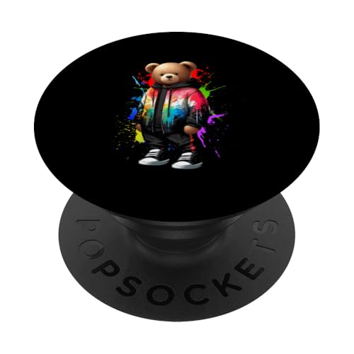 Teddybär, bunt, Hip-Hop-Musikkultur, Rap-Liebhaber PopSockets Klebender PopGrip Teddybär, bunt, Hip-Hop-Musikkultur, Rap-Liebhaber PopSockets Klebender PopGrip von Break Dance Hip Hop Dancer Hip Hop Music