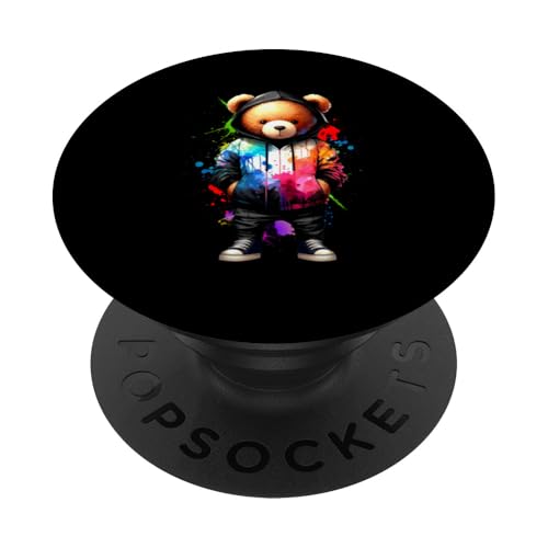 Teddybär, bunt, Hip-Hop-Musikkultur, Rap-Liebhaber PopSockets Klebender PopGrip Teddybär, bunt, Hip-Hop-Musikkultur, Rap-Liebhaber PopSockets Klebender PopGrip von Break Dance Hip Hop Dancer Hip Hop Music