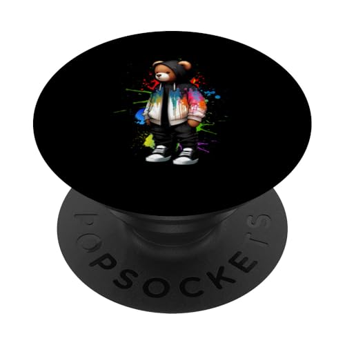 Teddybär, bunt, Hip-Hop-Musikkultur, Rap-Liebhaber PopSockets Klebender PopGrip Teddybär, bunt, Hip-Hop-Musikkultur, Rap-Liebhaber PopSockets Klebender PopGrip von Break Dance Hip Hop Dancer Hip Hop Music