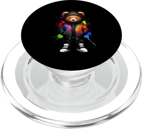 Teddybär, bunt, Hip-Hop-Musikkultur, Rap-Liebhaber PopSockets PopGrip für MagSafe Teddybär, bunt, Hip-Hop-Musikkultur, Rap-Liebhaber PopSockets PopGrip für MagSafe von Break Dance Hip Hop Dancer Hip Hop Music