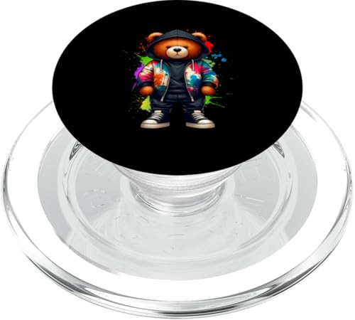Teddybär, bunt, Hip-Hop-Musikkultur, Rap-Liebhaber PopSockets PopGrip für MagSafe Teddybär, bunt, Hip-Hop-Musikkultur, Rap-Liebhaber PopSockets PopGrip für MagSafe von Break Dance Hip Hop Dancer Hip Hop Music