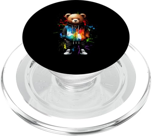 Teddybär, bunt, Hip-Hop-Musikkultur, Rap-Liebhaber PopSockets PopGrip für MagSafe Teddybär, bunt, Hip-Hop-Musikkultur, Rap-Liebhaber PopSockets PopGrip für MagSafe von Break Dance Hip Hop Dancer Hip Hop Music
